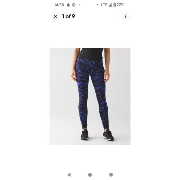 Lululemon Wunder Under III Womens 4 Pant Warp Super Purple Print Leggings - Picture 5 of 6